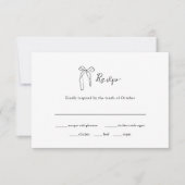 ミニマリストの蝶結び | 結婚式の食事選択 出欠カード (正面)