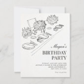 ミニマリストの誕生日 招待状 (正面)