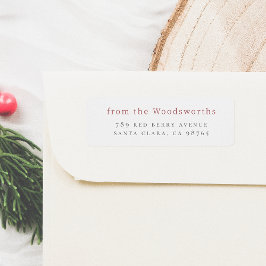 ミニマリストの赤い姓 ラベル