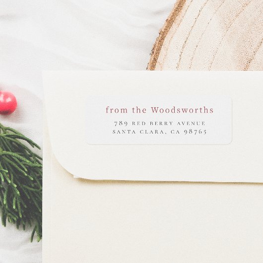 ミニマリストの赤い姓 ラベル