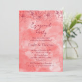 ミニマリストの赤い背景の結婚式と婚約 招待状 (スタンド正面)