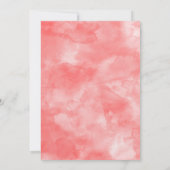 ミニマリストの赤い背景の結婚式と婚約 招待状 (裏面)