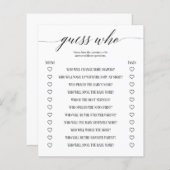 ミニマリストの赤ちゃんシャワーゲームを推測 (正面/裏面)