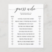 ミニマリストの赤ちゃんシャワーゲームを推測 (正面)