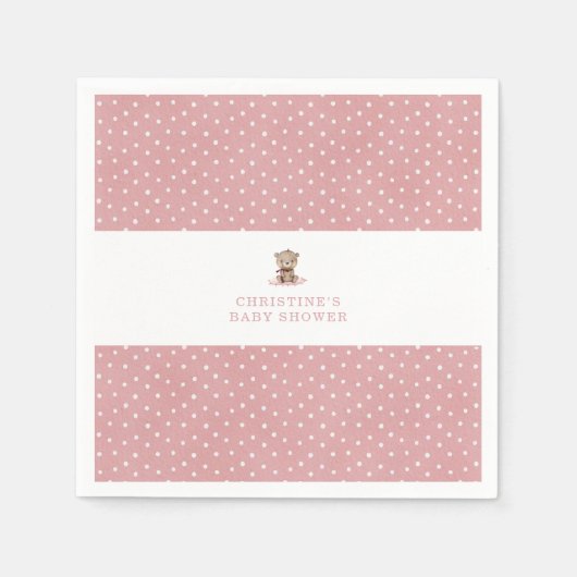 ミニマリストの赤ちゃんシャワーナプキンを待つことができる スタンダードカクテルナプキン (正面)