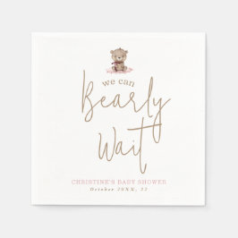 ミニマリストの赤ちゃんシャワーナプキンを待つことができる スタンダードカクテルナプキン