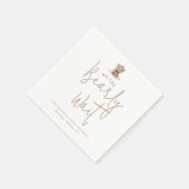 ミニマリストの赤ちゃんシャワーナプキンを待つことができる スタンダードカクテルナプキン (角)