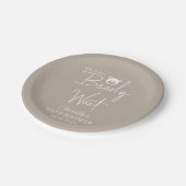 ミニマリストの赤ちゃんモダンシャワーを待つ ペーパープレート (アングル)