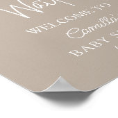 ミニマリストの赤ちゃんモダンシャワーを待つ ポスター (角)