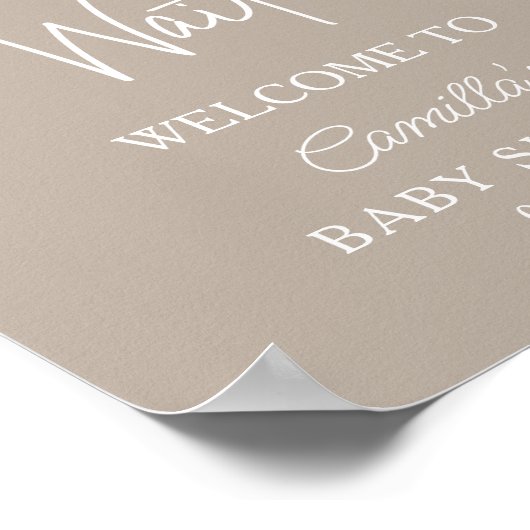 ミニマリストの赤ちゃんモダンシャワーを待つ ポスター (角)