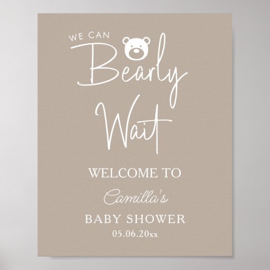 ミニマリストの赤ちゃんモダンシャワーを待つ ポスター (正面)