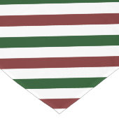 ミニマリストの赤と緑のストライプパターン ショートテーブルランナー (コーナー)