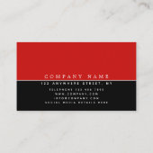 ミニマリストの赤と黒/白のタイポグラフィ/ロゴ 名刺 (裏面)