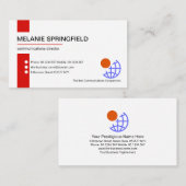 ミニマリストの赤ストライプ色系統創業者オーナー 名刺 (正面/裏面)