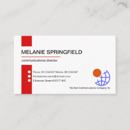 ミニマリストの赤ストライプ色系統創業者オーナー 名刺