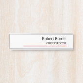 ミニマリストの赤白モダン標準サイズ サインプレート (正面)