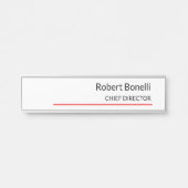 ミニマリストの赤白モダン標準サイズ サインプレート (正面)