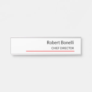 ミニマリストの赤白モダン標準サイズ サインプレート