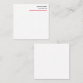 ミニマリストの赤白モダン標準サイズ ノートカード (正面/裏面)