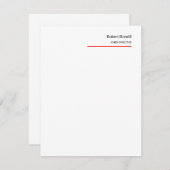 ミニマリストの赤白モダン標準サイズ 出欠カード (正面/裏面)