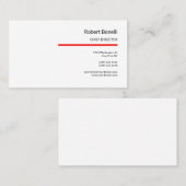 ミニマリストの赤白モダン標準サイズ 名刺 (正面/裏面)