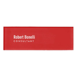 ミニマリストの赤白モダン標準サイズ 名札