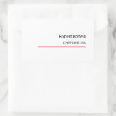 ミニマリストの赤白モダン標準サイズ 長方形シール (バッグ)