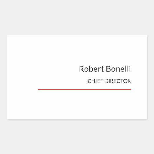 ミニマリストの赤白モダン標準サイズ 長方形シール (正面)