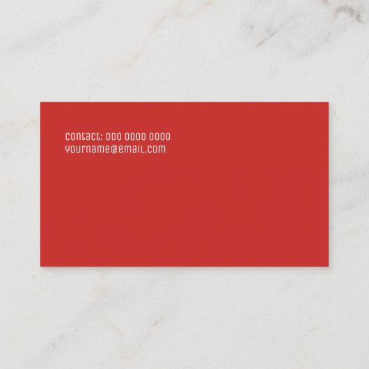 ミニマリストの赤色 名刺 (裏面)