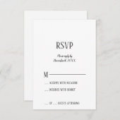 ミニマリストの退職パーティーRSVPカード 出欠カード (正面/裏面)
