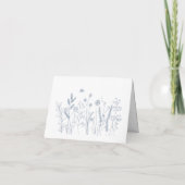 ミニマリストの野の花の草原ブルーサンキュー サンキューカード (裏面)