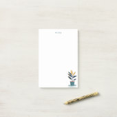 ミニマリストの鉢植え植物イラストレーション ポストイット (デスク上)