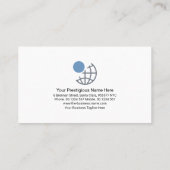 ミニマリストの青いストライプ線の創始者オーナー 名刺 (裏面)