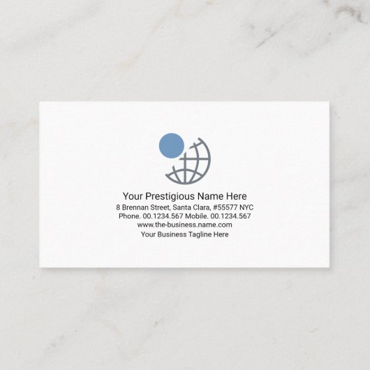 ミニマリストの青いストライプ線の創始者オーナー 名刺 (裏面)