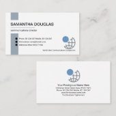 ミニマリストの青いストライプ線の創始者オーナー 名刺 (正面/裏面)