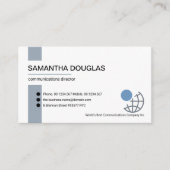 ミニマリストの青いストライプ線の創始者オーナー 名刺 (正面)