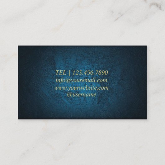 ミニマリストの青い大理石金ゴールド署名スクリプト 名刺 (裏面)