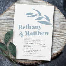 ミニマリストの青い灰色の白いオリーブ葉のオリーブ結婚の