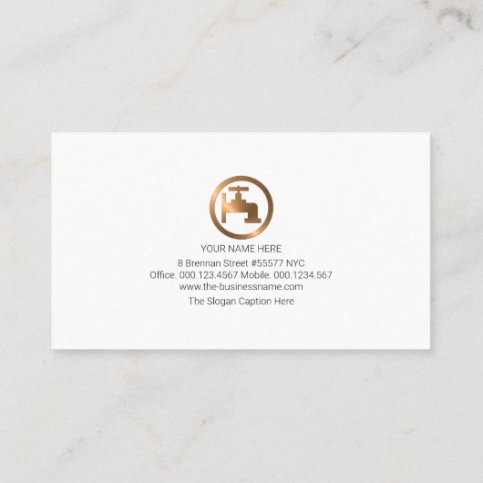 ミニマリストの青い白い箱配管配管配管配管配管配管配管配管工 名刺 (裏面)