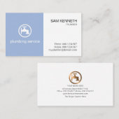 ミニマリストの青い白い箱配管配管配管配管配管配管配管配管工 名刺 (正面/裏面)