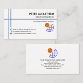 ミニマリストの青い線グローバルインポートのエクスポート 名刺 (正面/裏面)