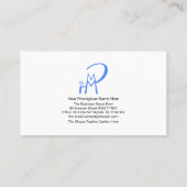 ミニマリストの青い虫眼鏡ボタンP I 名刺 (裏面)