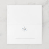 ミニマリストの青い雪の結晶の冬の結婚式 プレイスカード (外部開封)