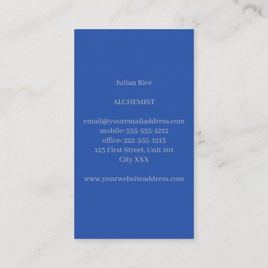 ミニマリストの青と灰色の名刺 名刺 (裏面)