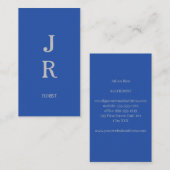 ミニマリストの青と灰色の名刺 名刺 (正面/裏面)