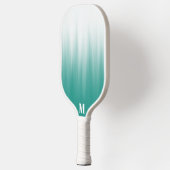 ミニマリストの青と白のモノグラグラデーションムモダン ピックルボールラケット (左)
