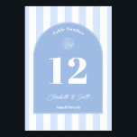 ミニマリストの青と白の海岸結婚の テーブルナンバー<br><div class="desc">海エレガント岸結婚式に最適な青と白のテーブルナンバーデザイン</div>