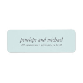 ミニマリストの青と白結婚の住所 シール