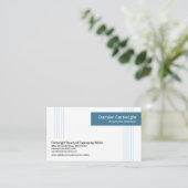 ミニマリストの青の縦線（青）タブ 名刺 (スタンド正面)