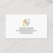 ミニマリストの青の縦線（青）タブ 名刺 (裏面)